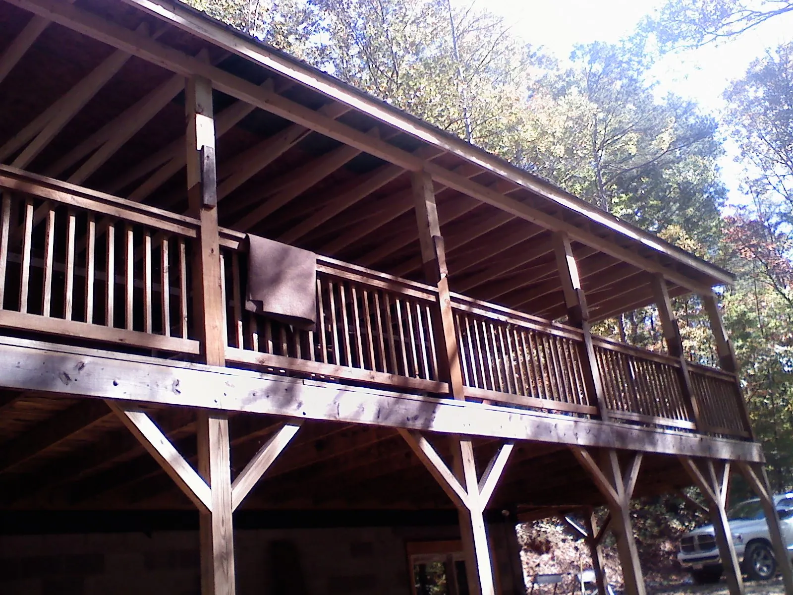 Timber framing under a new elevated porch and deck — Roof Leak Repair in Vermilion by Roofing Brothers